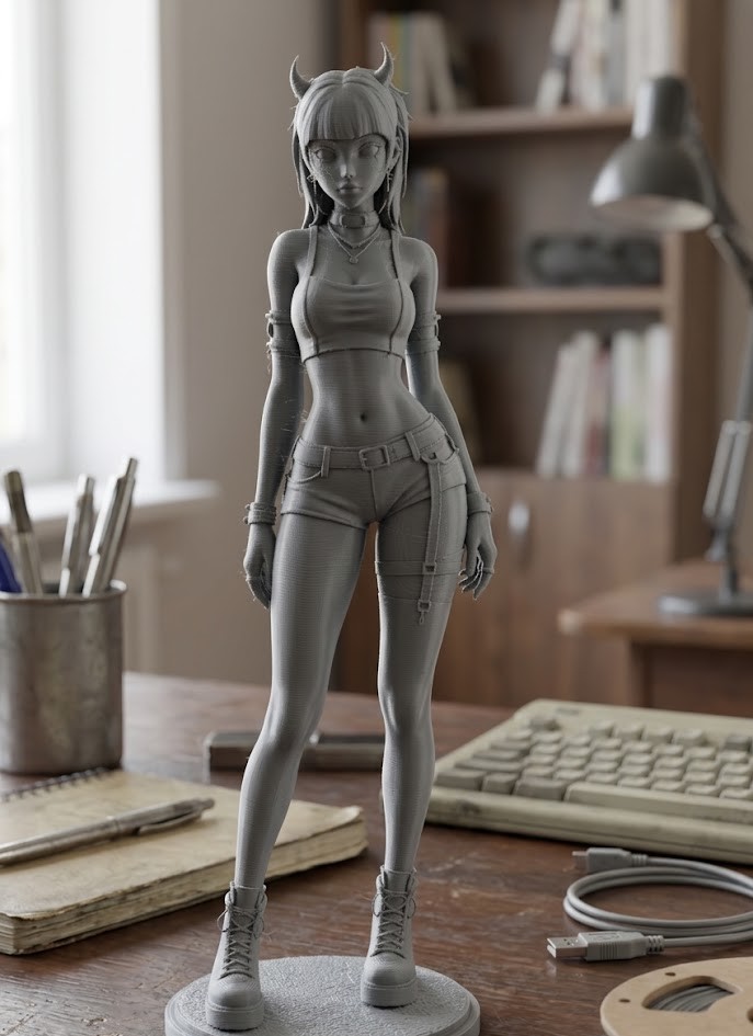 sexy emo girl with horns 3D model by gabi123