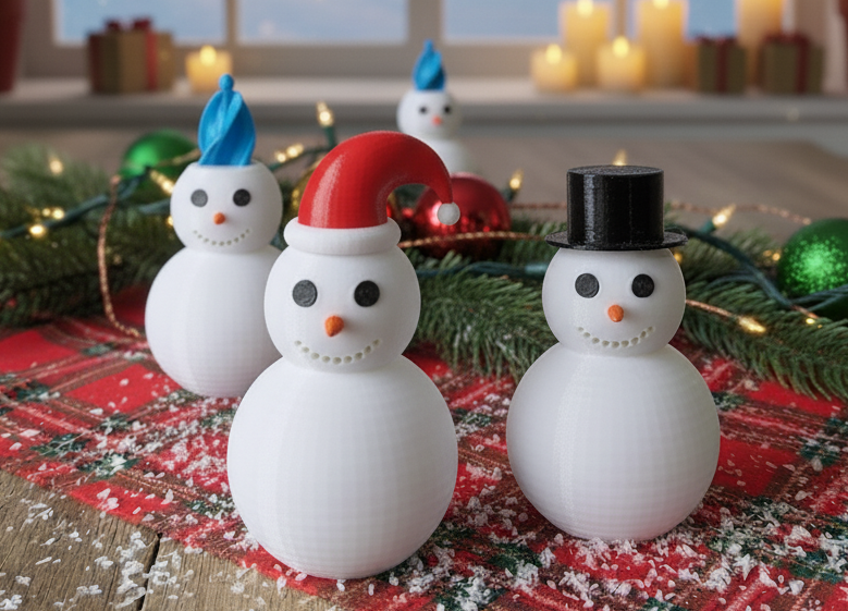 Twistmas Snowman - Spiral Fidget Christmas Snowman (No multicolor needed)