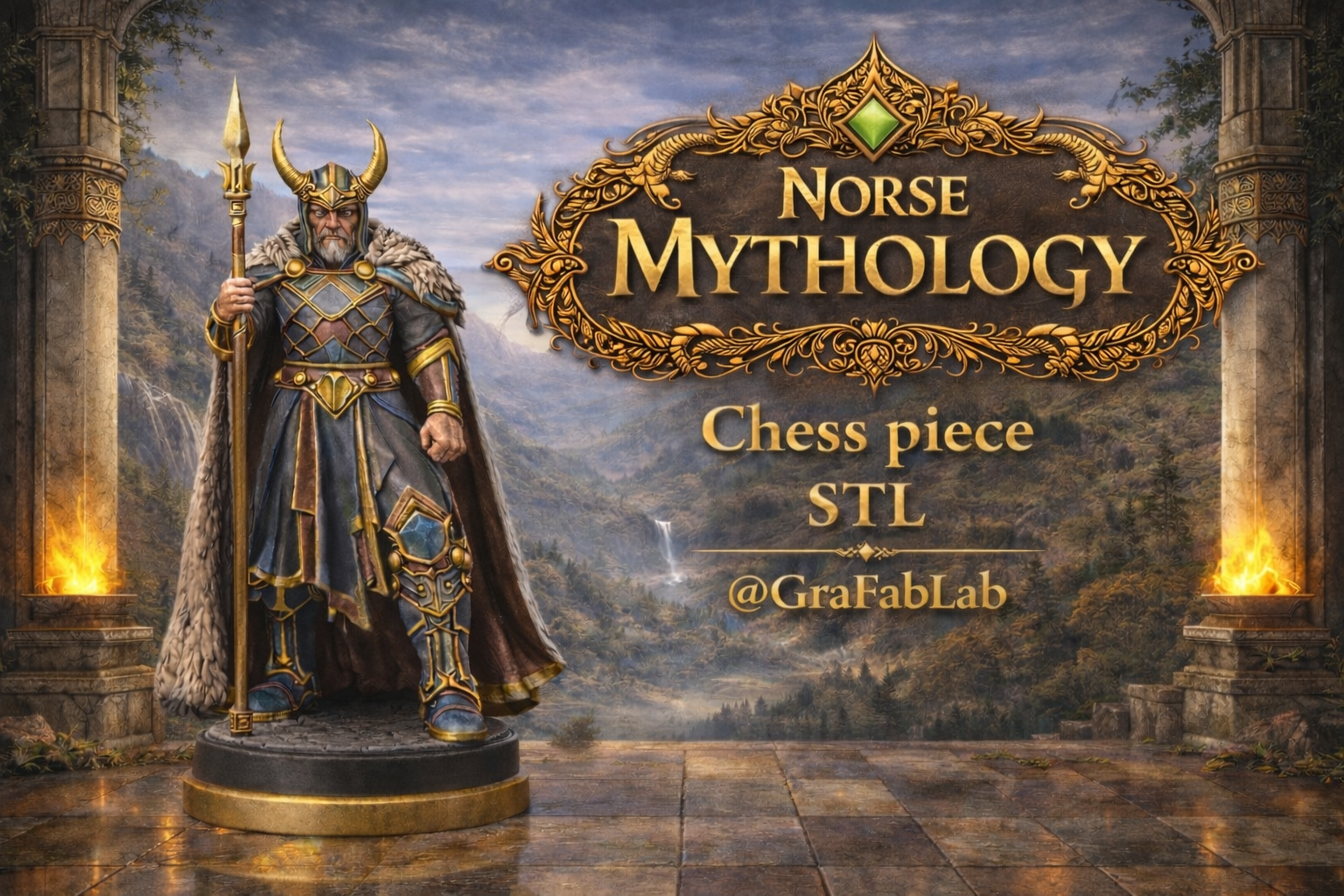 Norse Mythology "King" - chess piece