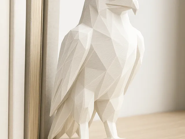 Geometric eagle figurine