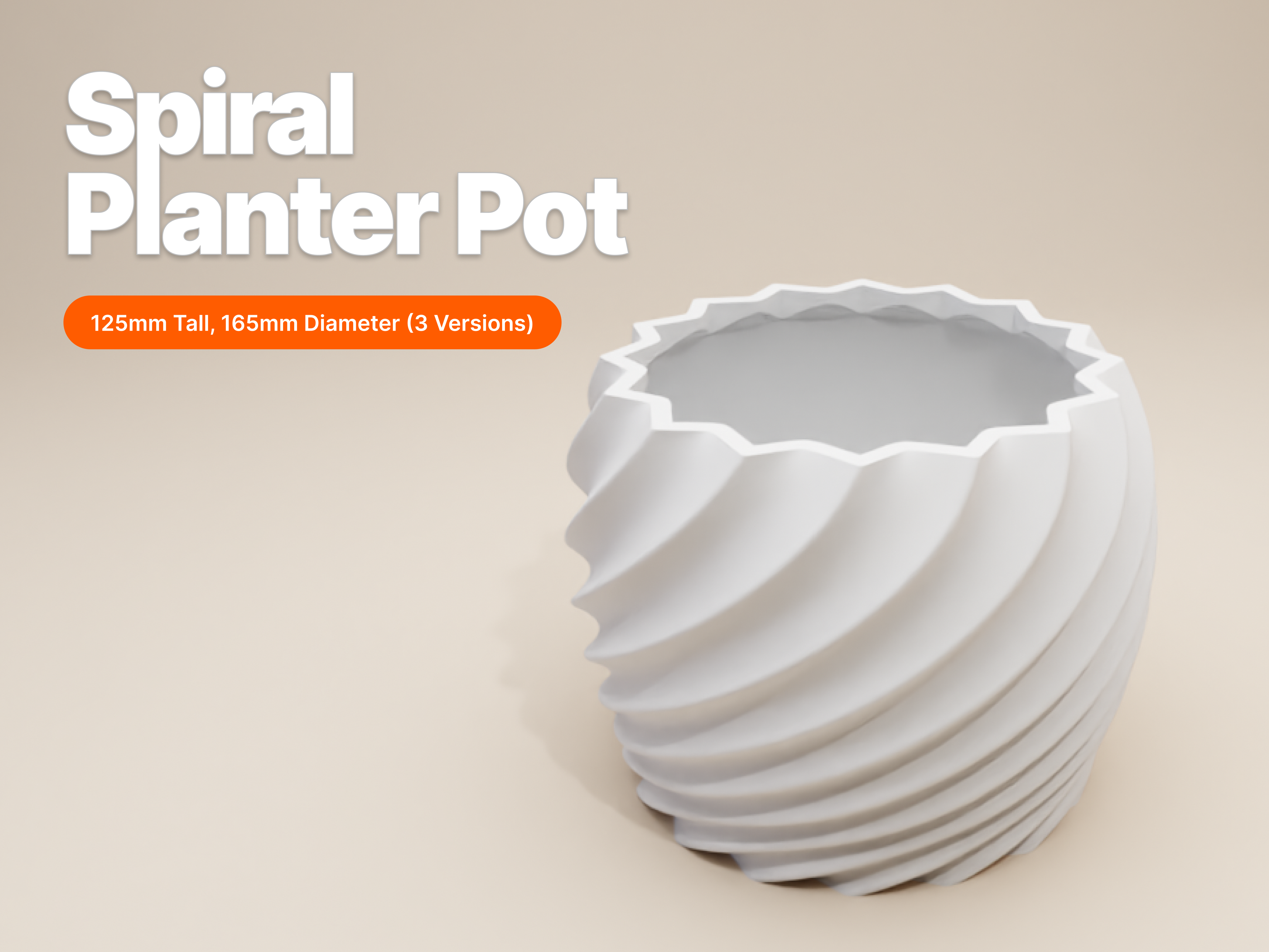 Spiral Planter Pot – 125mm Tall, 165mm Diameter (3 Versions)