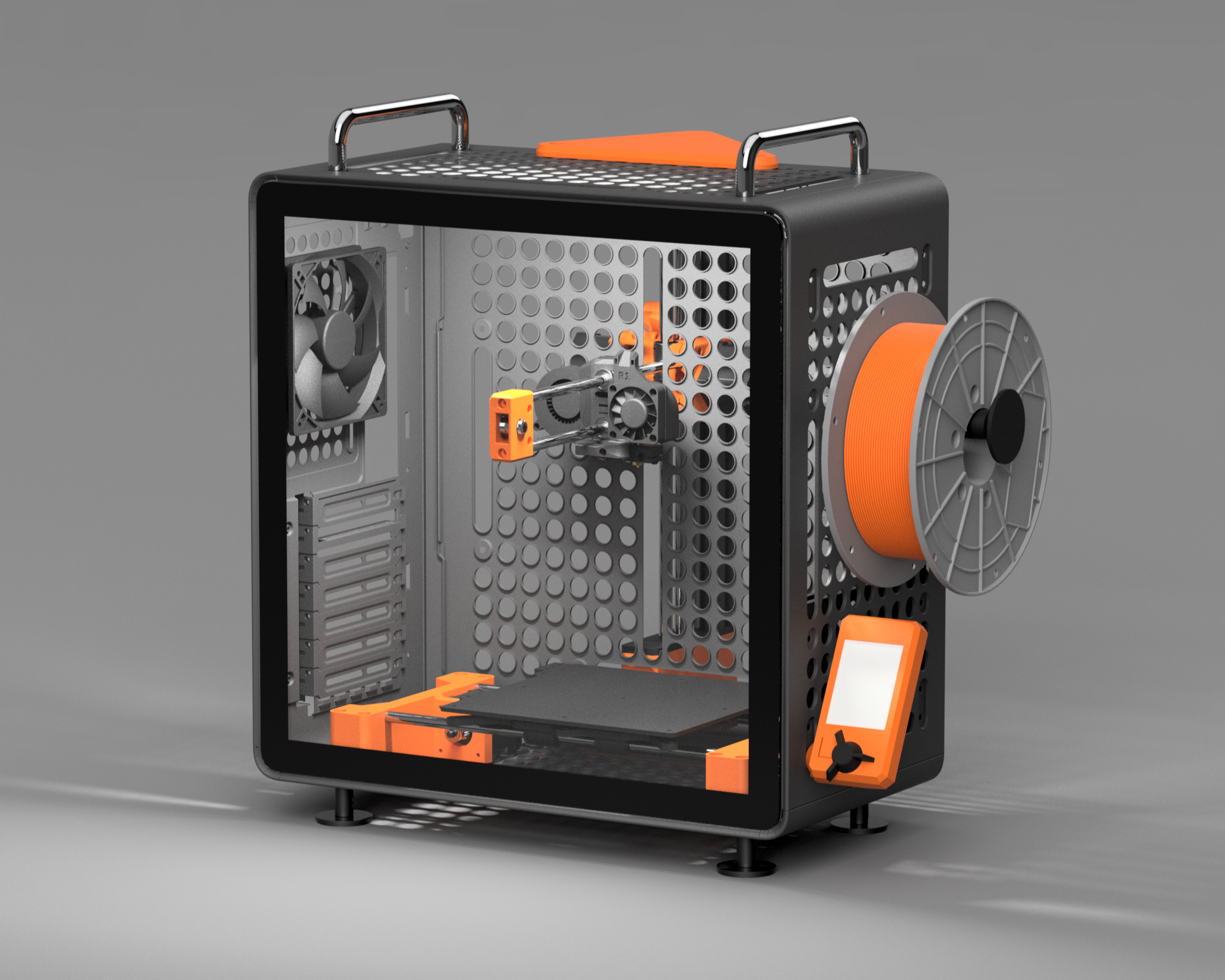 Qube 540 x Prusa Mini - a literal "desktop" 3D printer