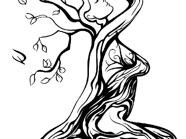 Girl Tree Lines wall art home decor