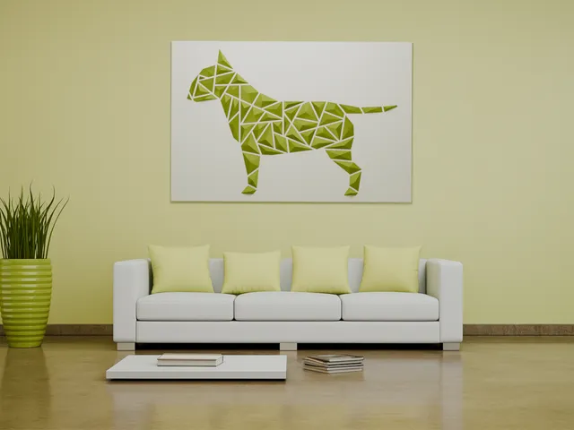Geometric dog wall art - “Bull Terrier style”
