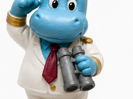 Vintage Cartoon Hippo Sailor Figurine | 3D Printable STL