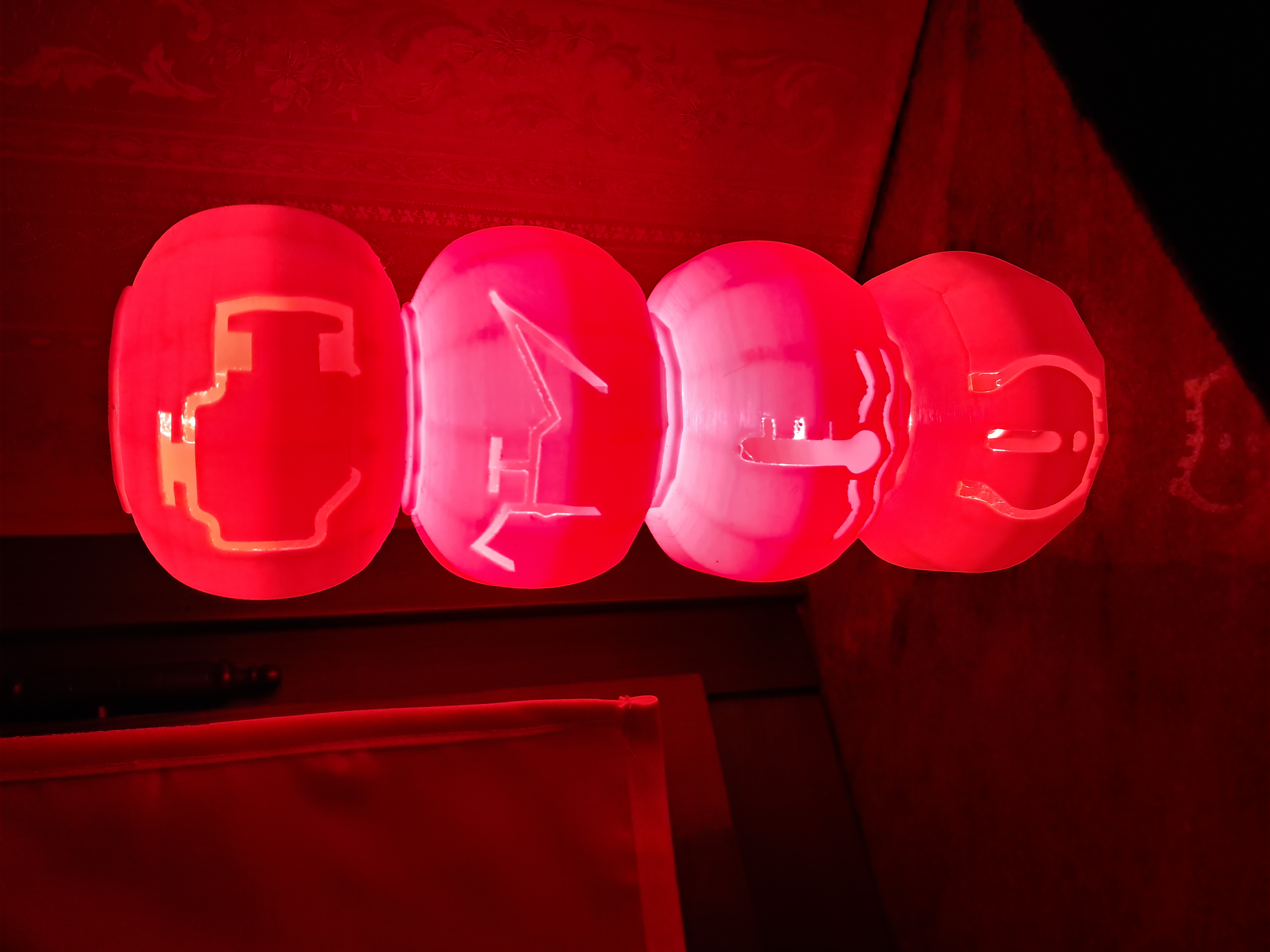 Mini Jack-o-Lantern engine warning lights collection