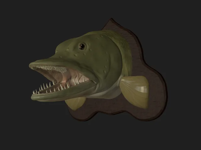 Northern Pike Open-Mouth Head Trophy – Design 1