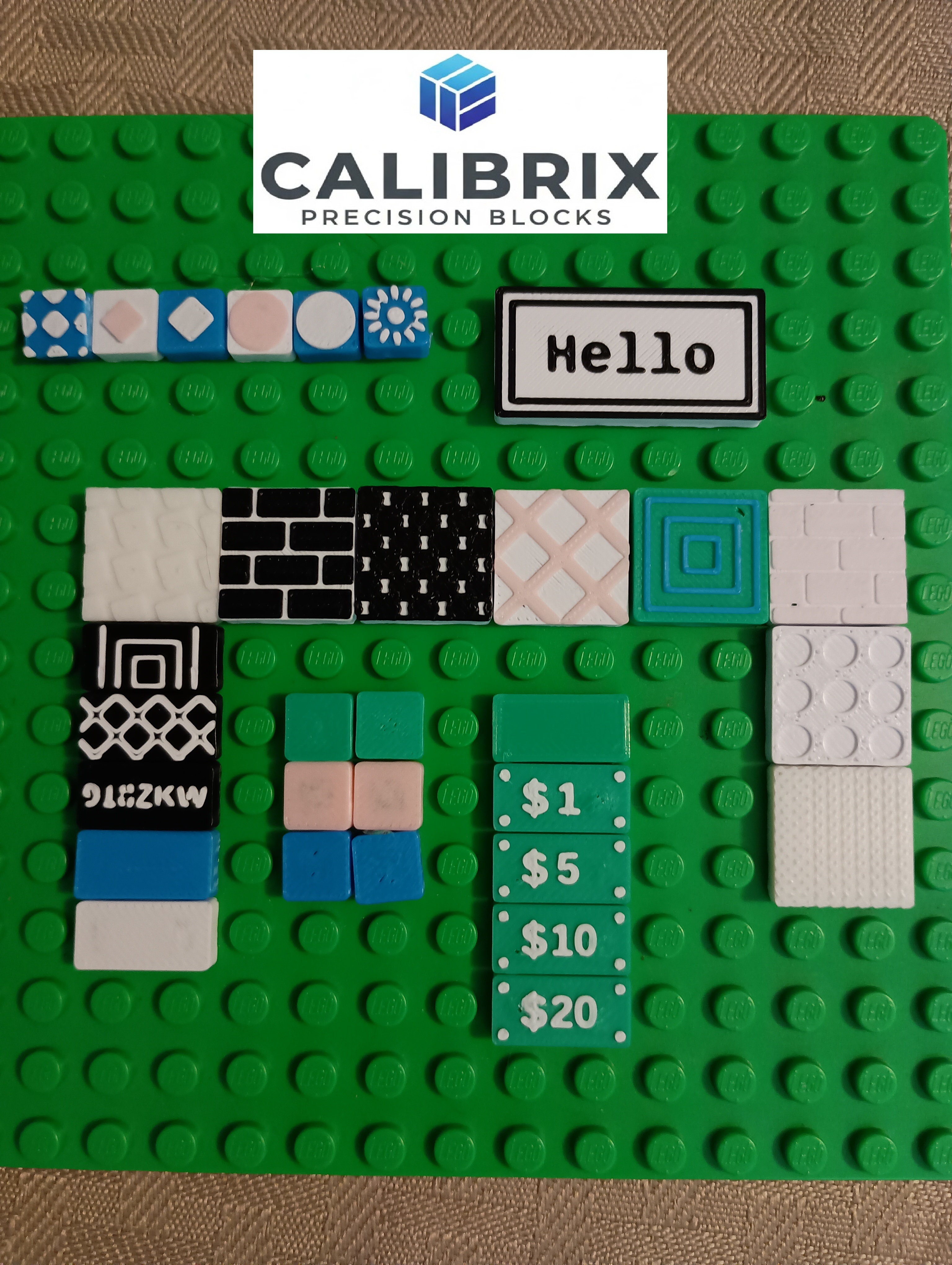 Calibrix Textures and Tiles:  Parametric Danish Block Generator with Perfect Fit Calibration 3D model