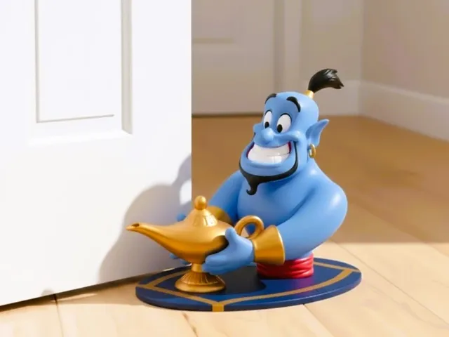 Door Blocker - Aladin Genie Lamp Wish Holder Figure