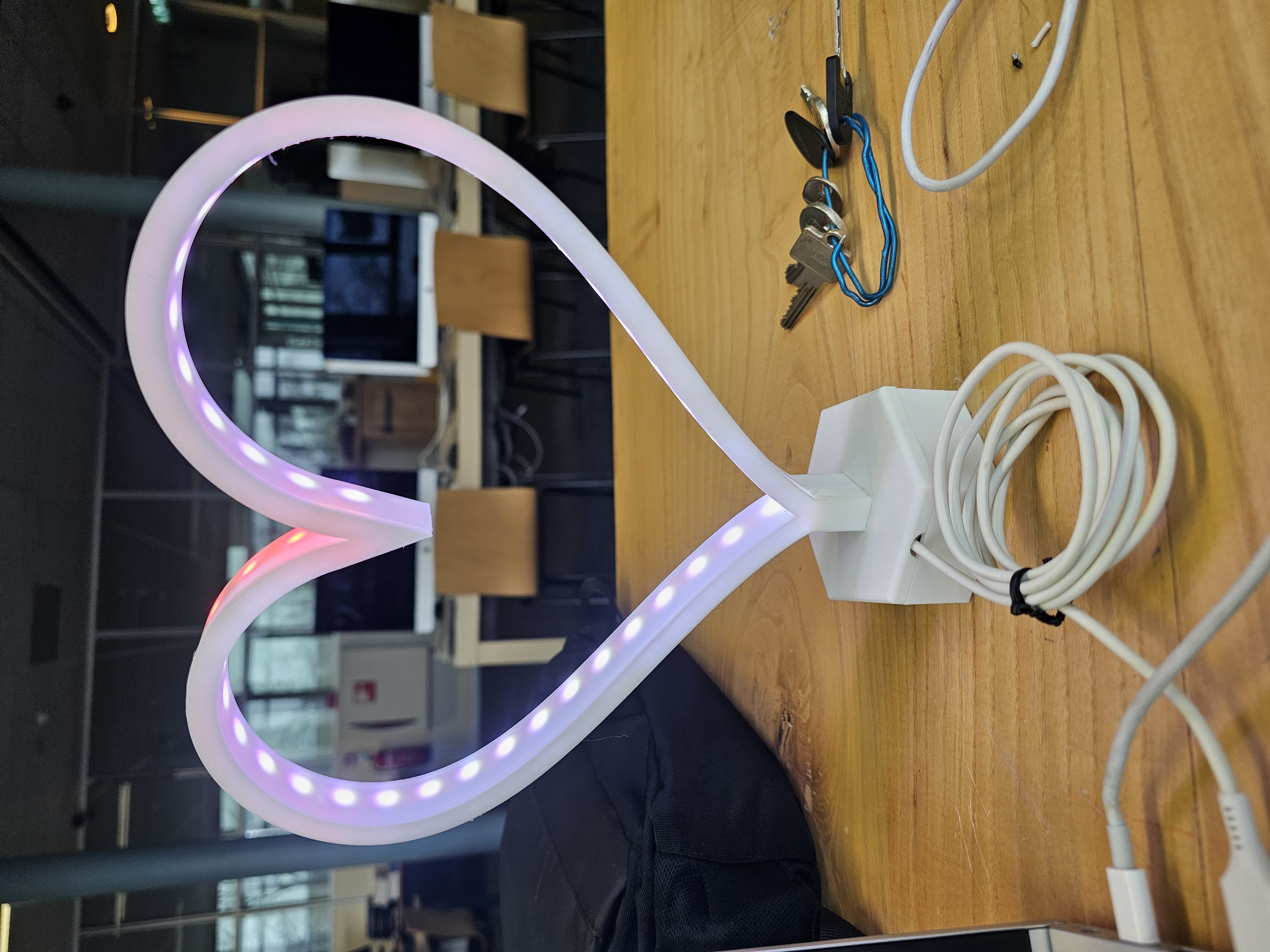 Heart Shaped Wled Lamp ESP32/ ESP8266 W2813 Addressable Led strip