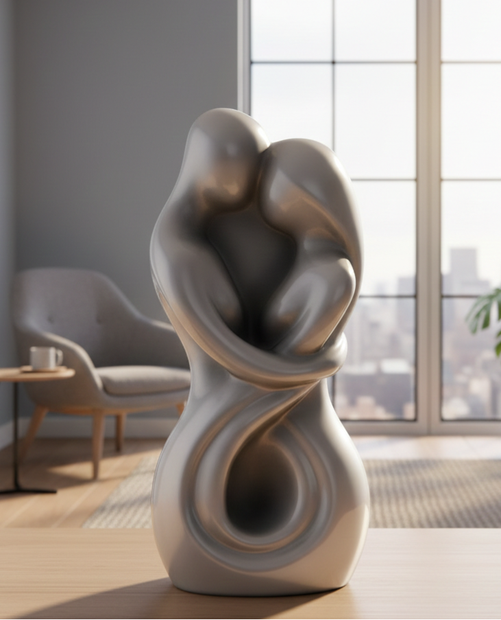 Minimalist Romantic Couple Sculpture