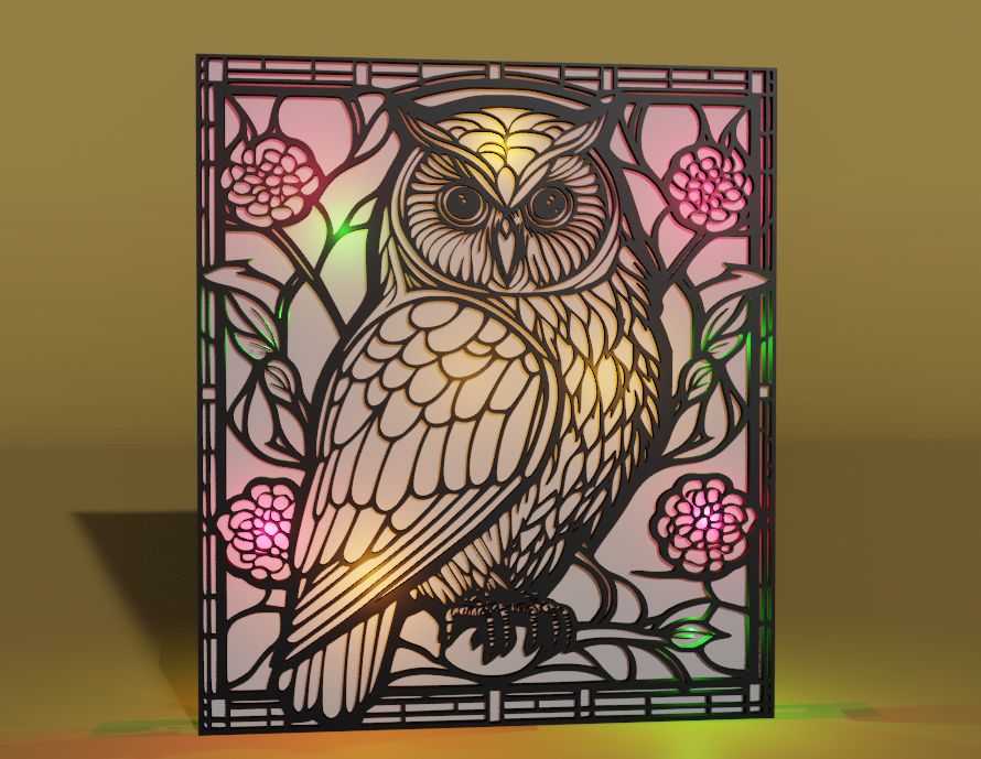 owl in a frame