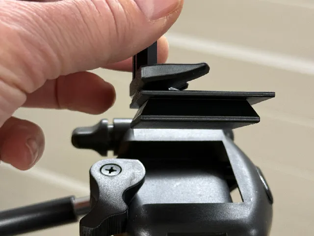 Tripod Mobile Phone Clamp V2 with Added 42,5 mm base used with some Tripods