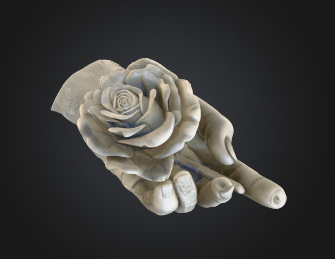 Hand Holding Rose – Elegant Symbolic Rose Sculpture