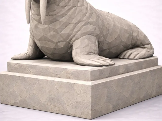 Walrus Statue Low Poly