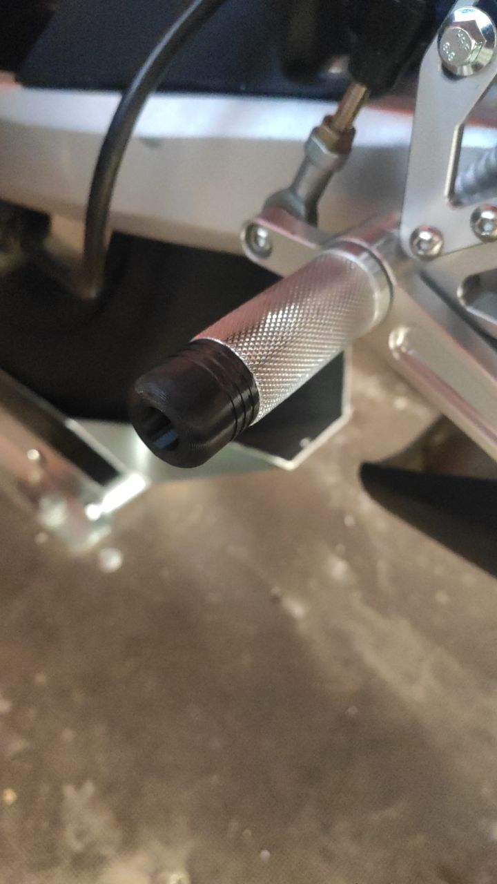 plastic element from MT12 pit bike footpegs (slightly modified)
