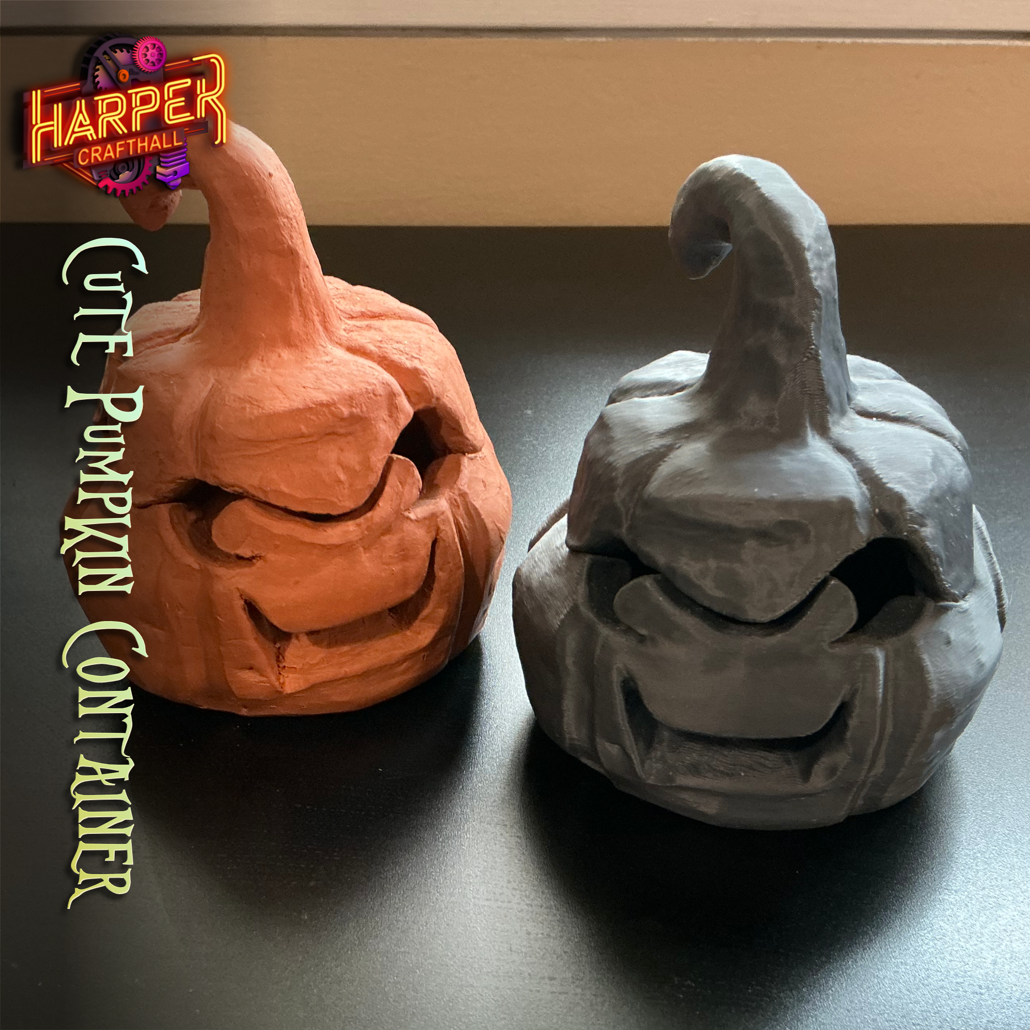 Miniatura 2 do modelo 3D Cute Pumpkin Container