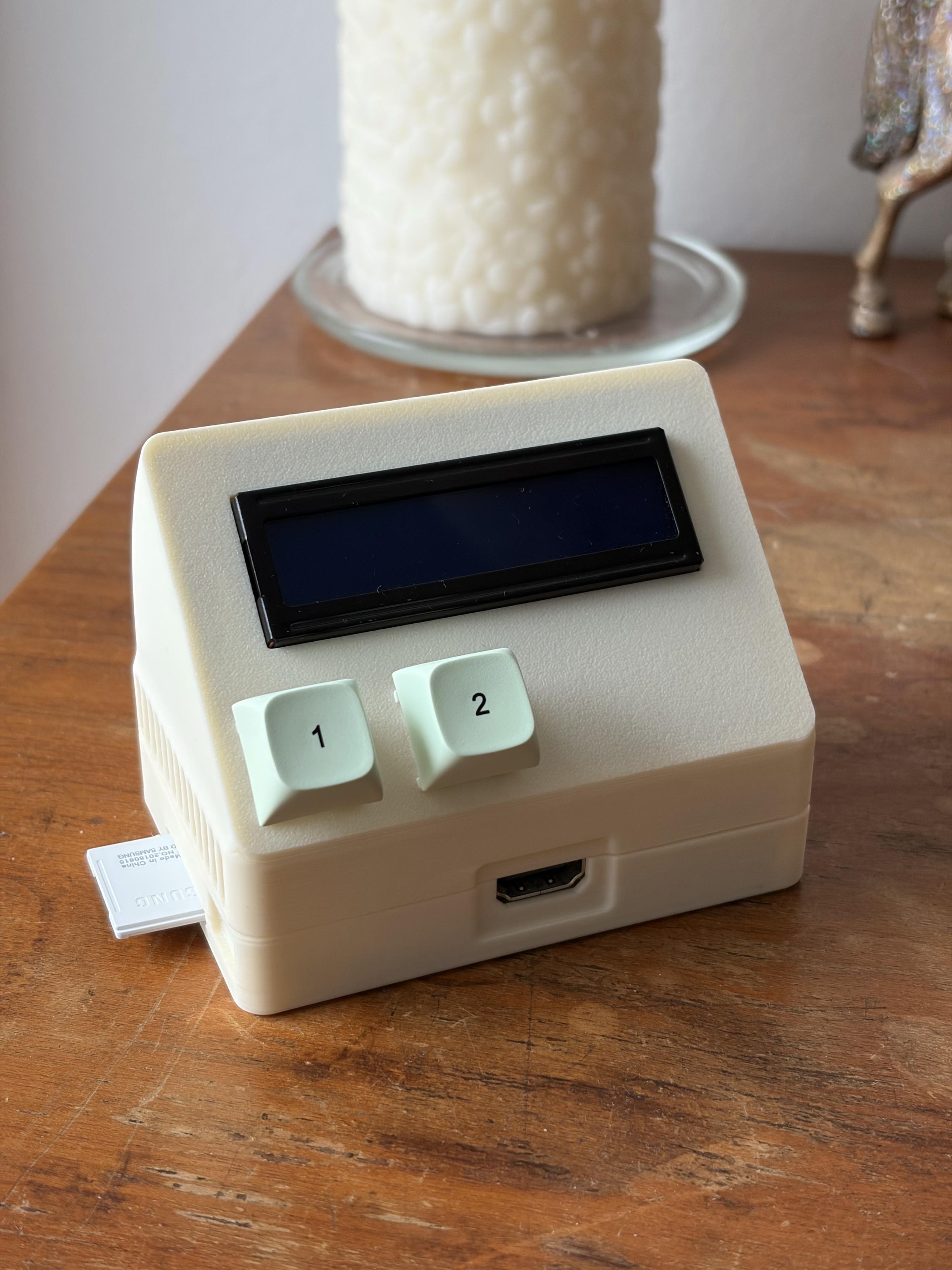 Simplest Raspberry Pi 1B Case v2 w/ 1602 LCD and mechanical keyboard switches