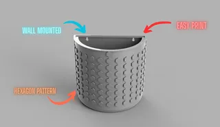Wall mounted flower pot (hexagon) (BIG)