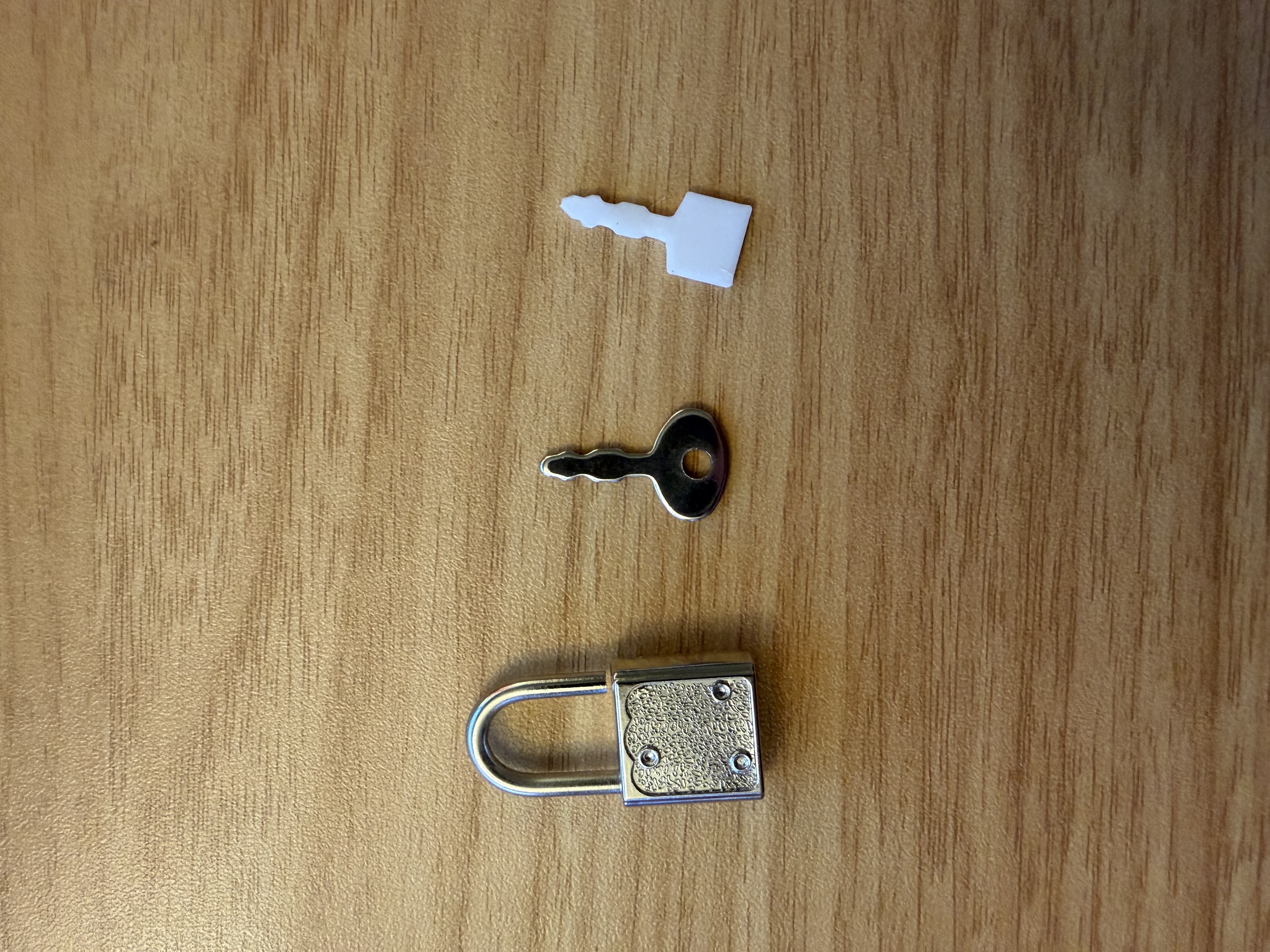 Diary padlock key