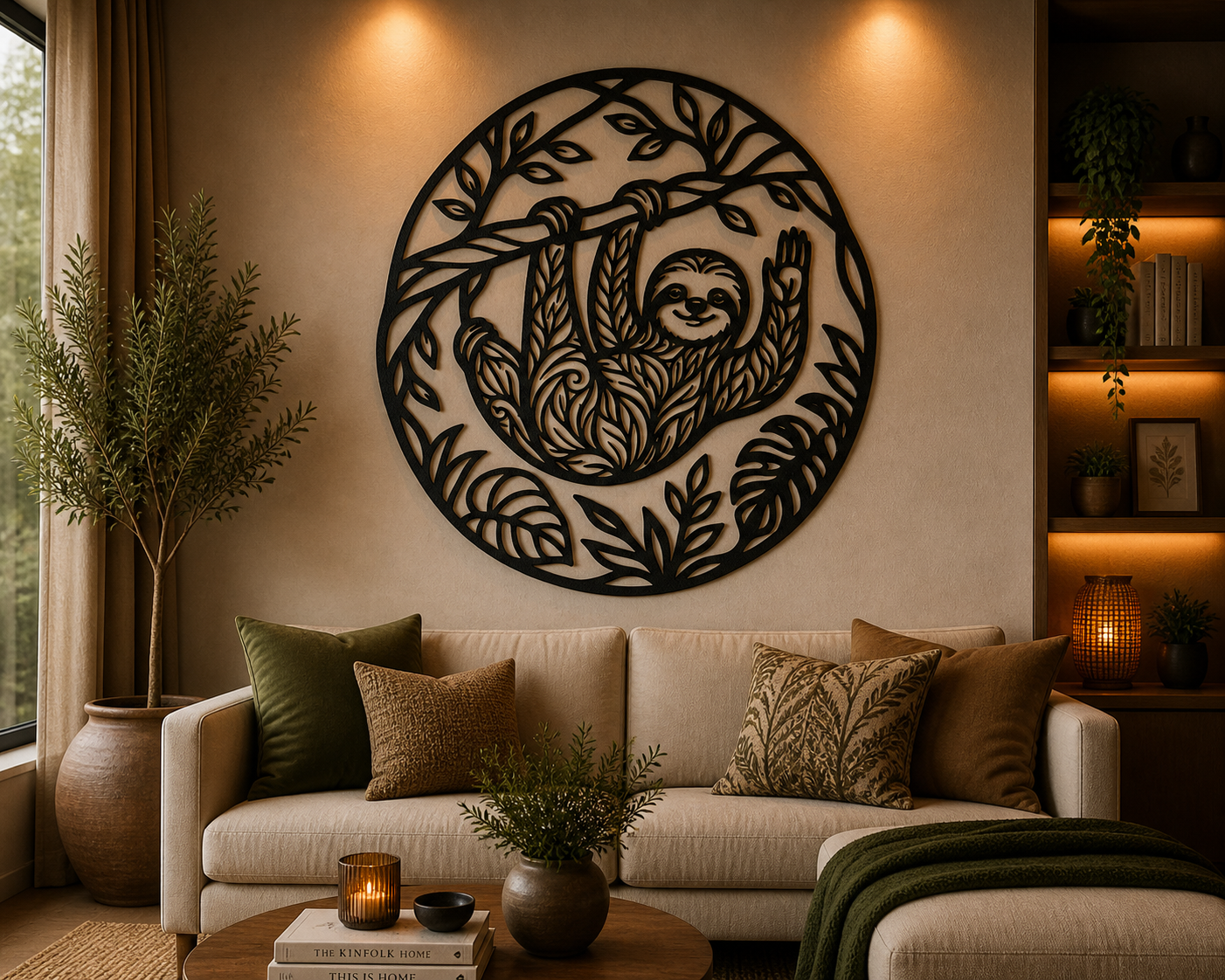 Cute Sloth Jungle 2D Wall Art