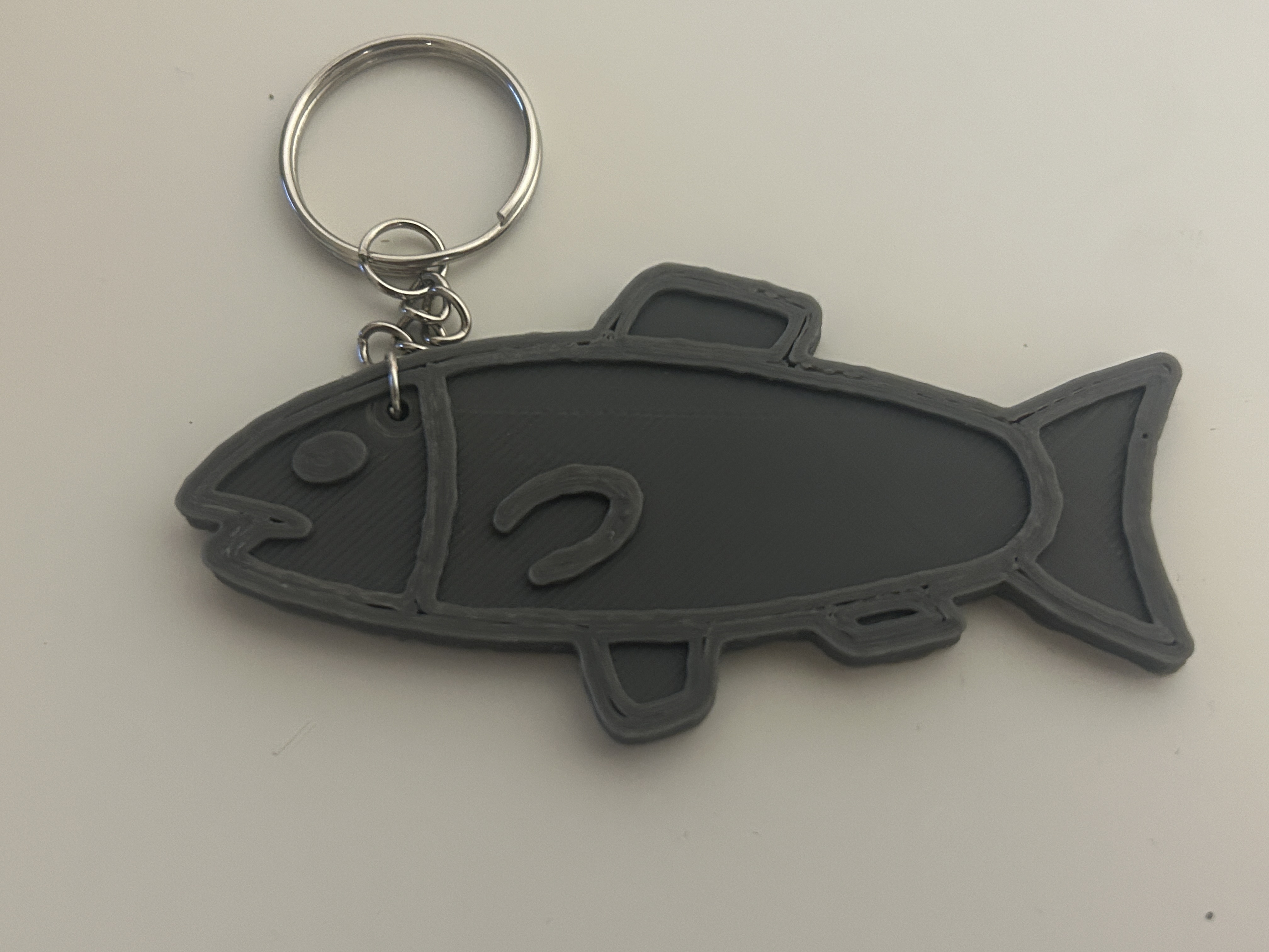 Minimalist Fish Keychain – Hand-Drawn Style