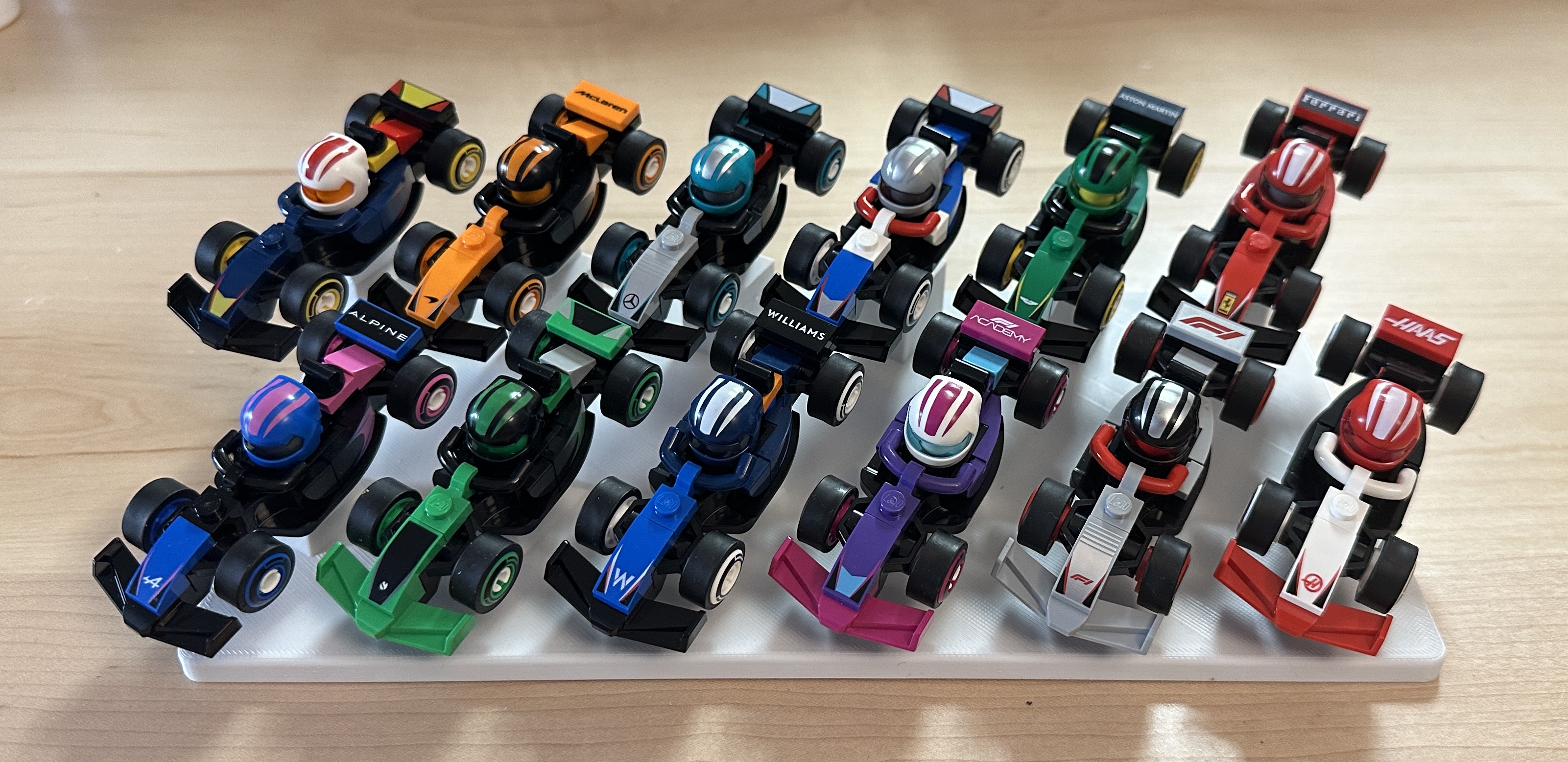 Display Stand for all 12 Lego F1 Mini Cars