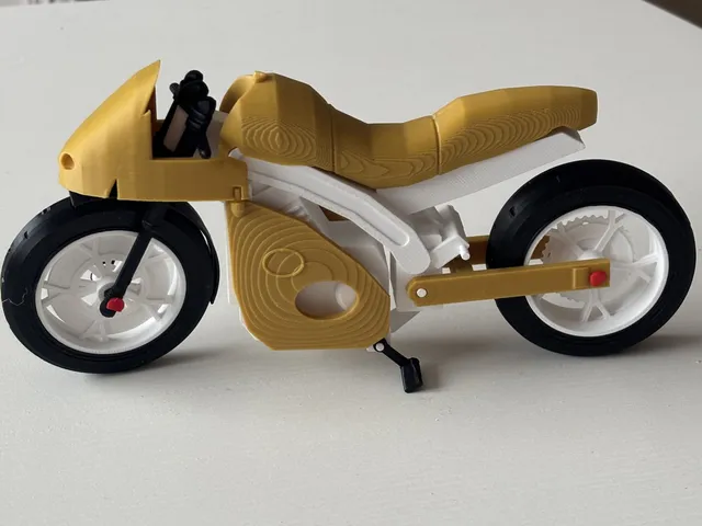 Sport Bike Kit - Superbike-Style Motorcycle with Working Steering, Spinning Wheels & Side Stand