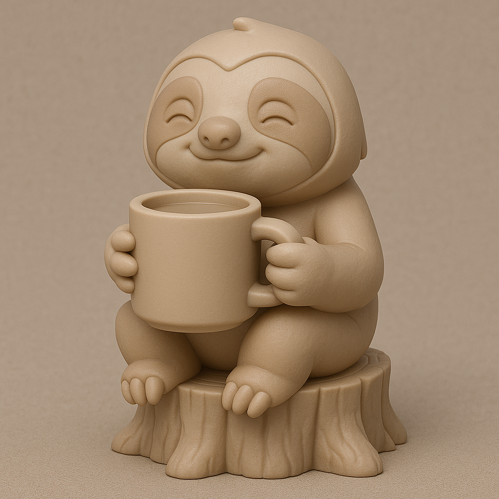 Sleepy Sloth with Coffee