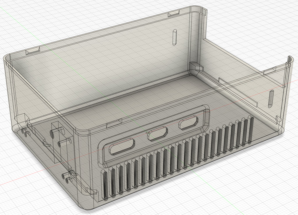 Mod of OzRocky case for Pi-5 with Pimoroni NVMe Duo Base
