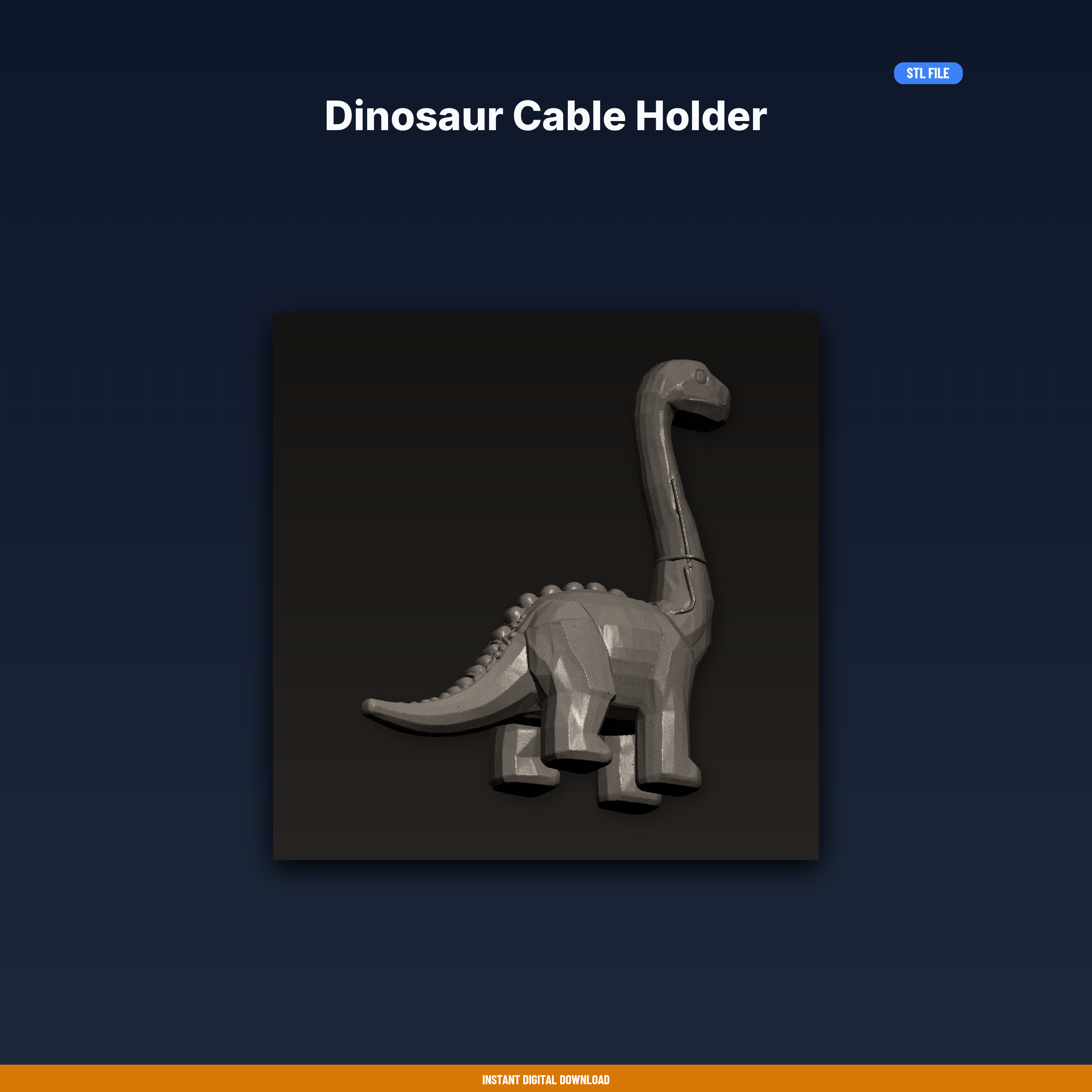 Dinosaur Cable Holder - 3D Printable STL File