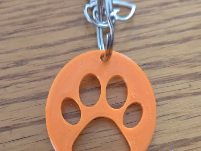 Dog paw keychain