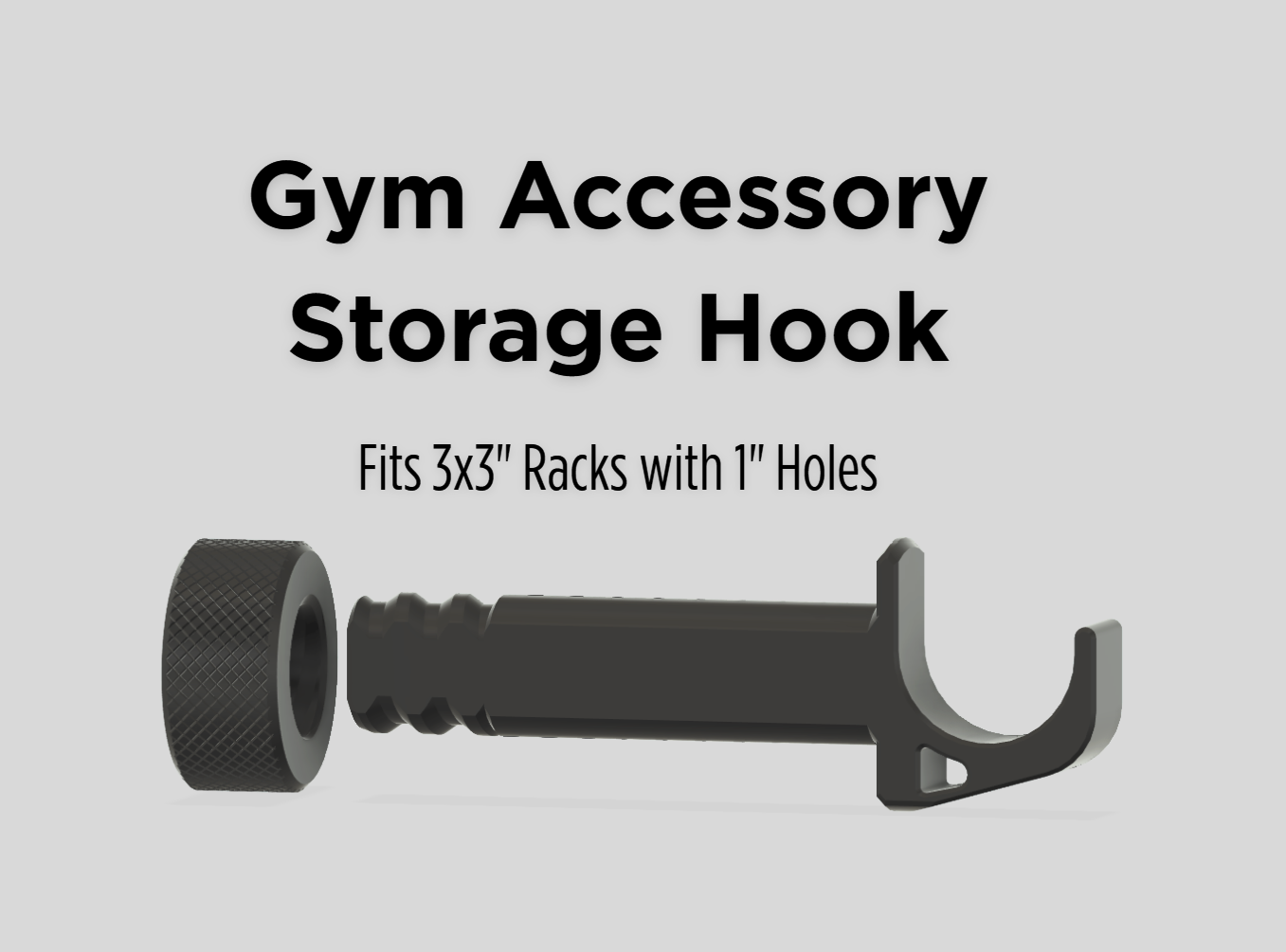 V2 Accessory Storage Hook for 1" Squat Racks 3x3