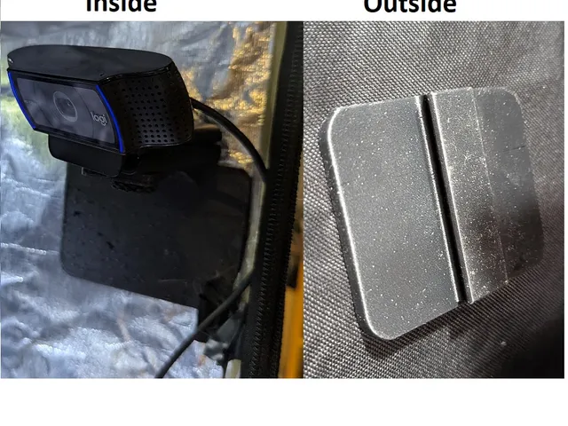 Magnetic tent wall mount for webcams in tent enclosure
