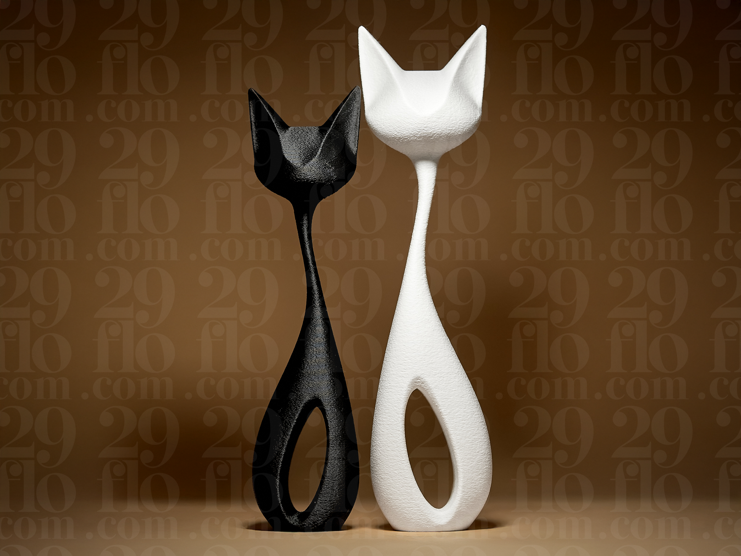 Two Modern Cats Figurines