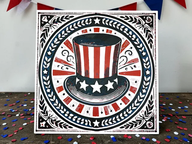 Uncle Sam Hat Patriotic Americana Hueforge