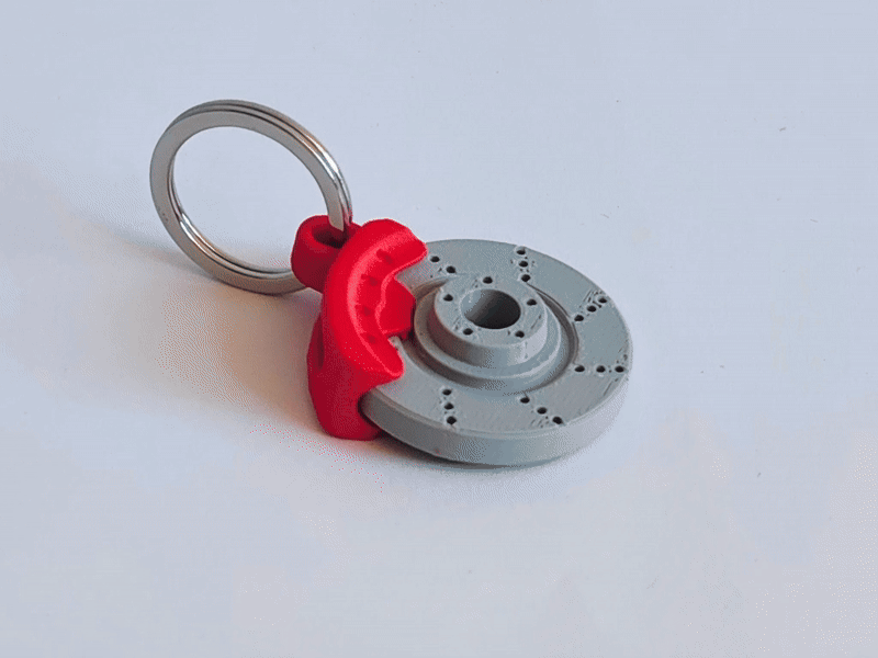 Rotating brake disc keychain 3D model thumbnail