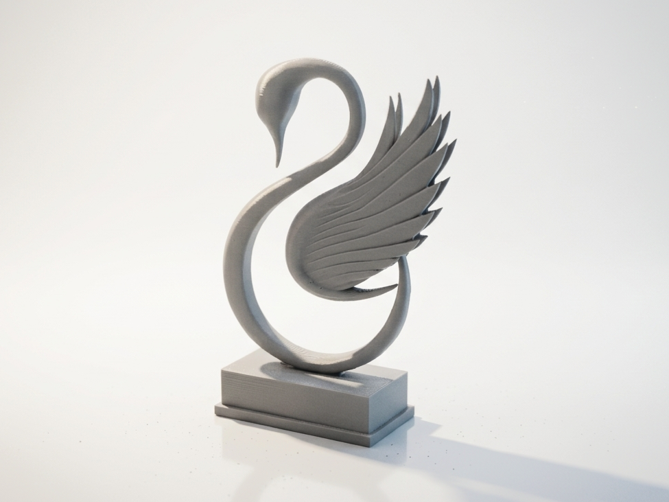 Swan Sculpture Elegant Bird Statue 3D Printable
