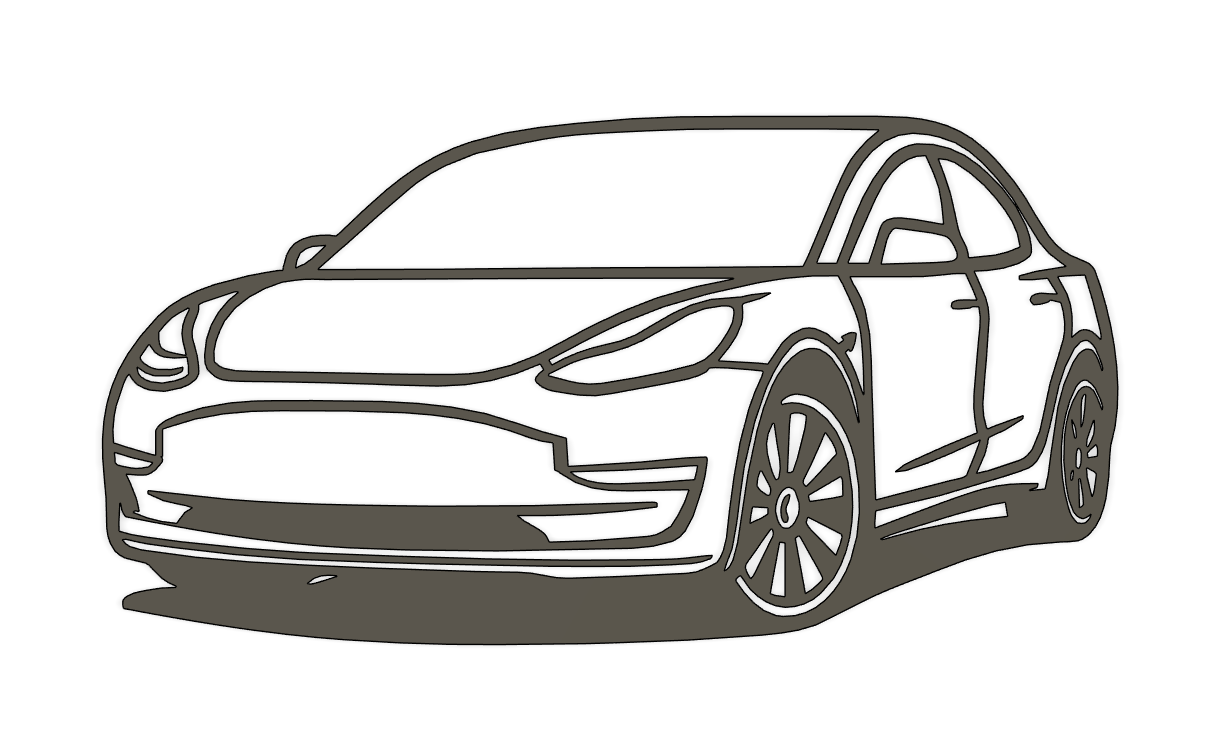 Tesla Model 3 Wall Art
