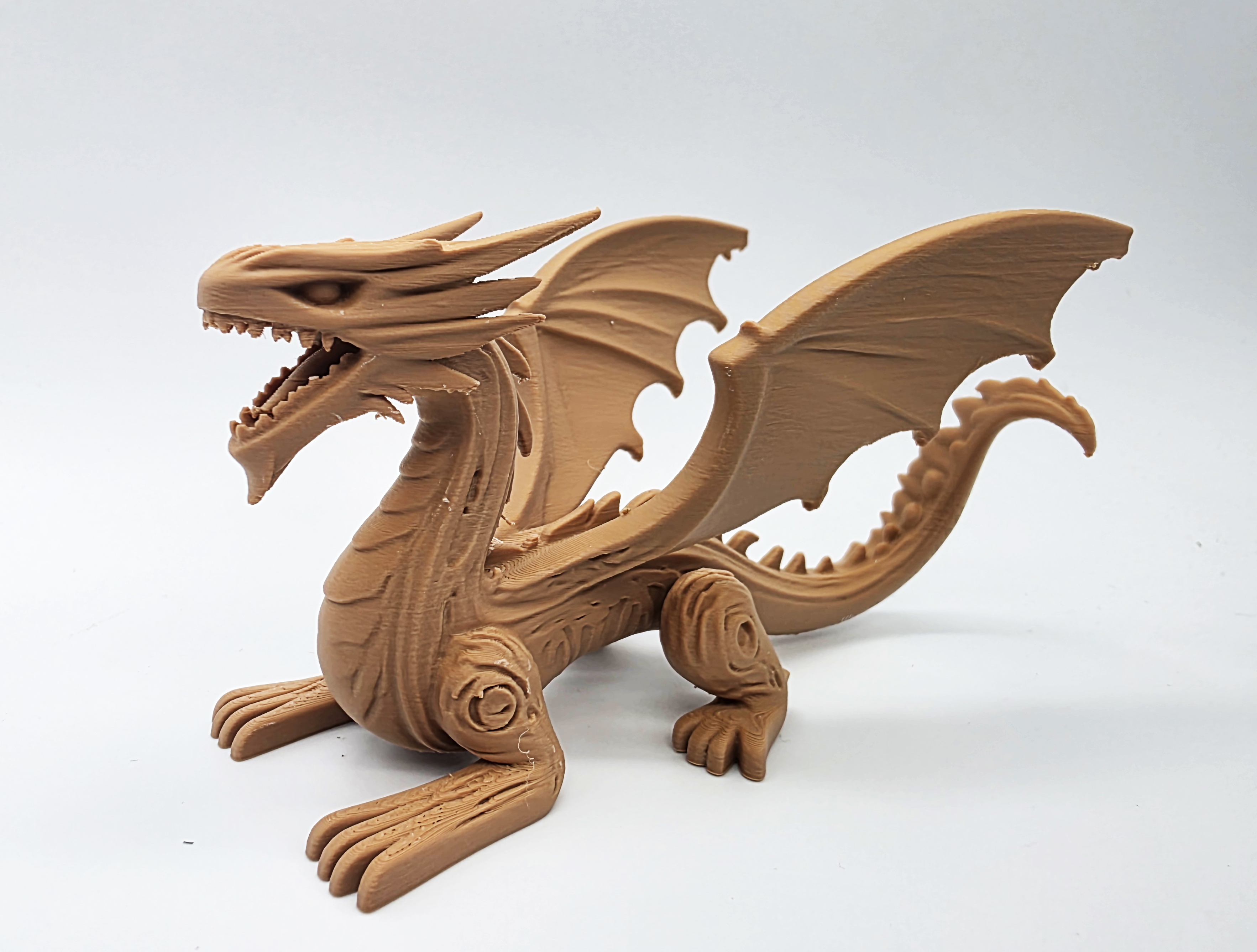 Long Wood-Carved English Dragon