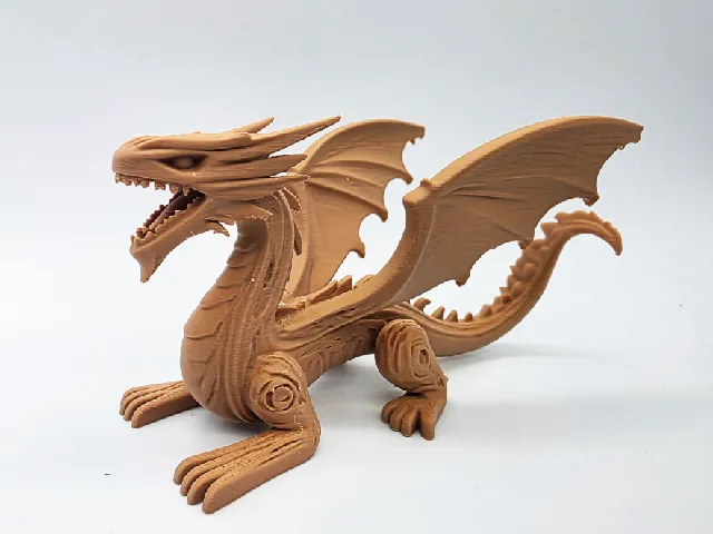 Long Wood-Carved English Dragon