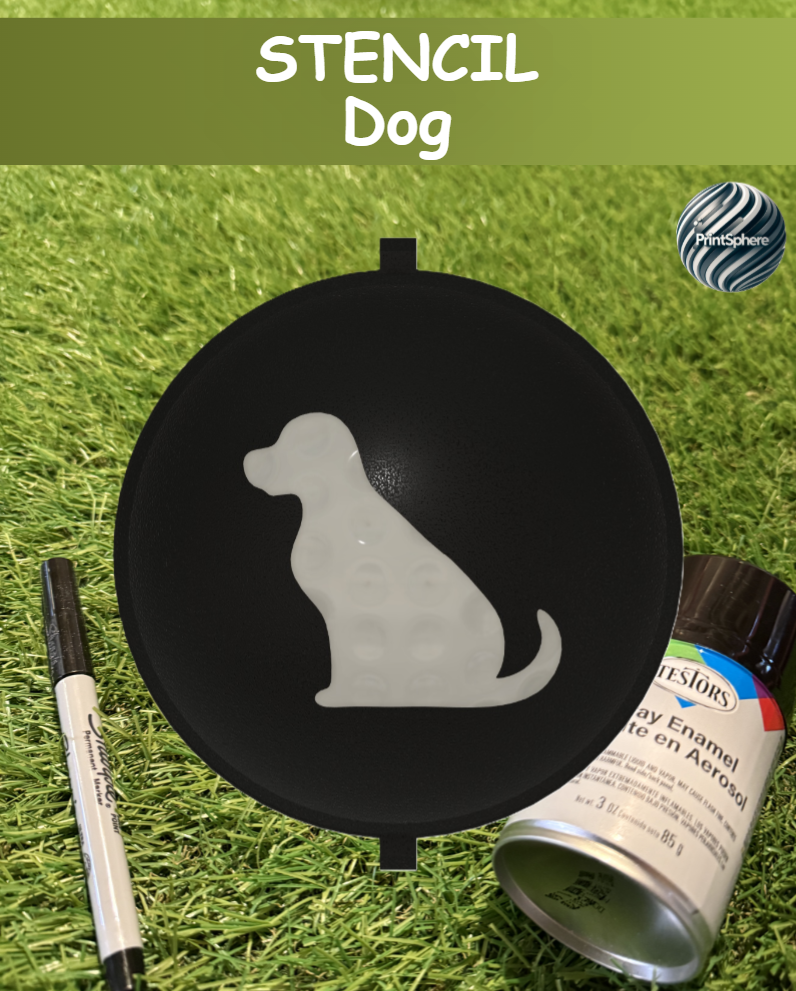Golf - Golf Ball Stencil - Insert - Dog - Labrador - Marker 3D model