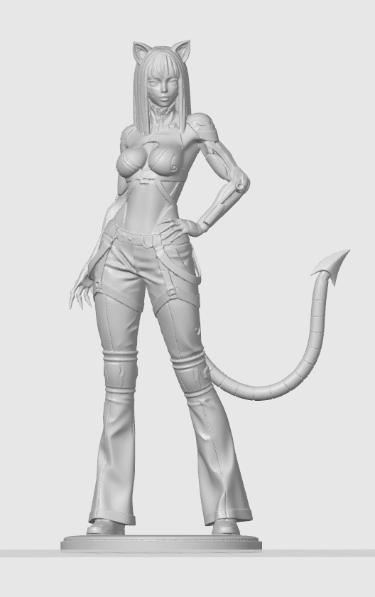 Cyber cat-girl figurine 40