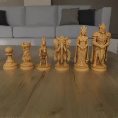 Organic Chess Set STL Artistic 3D Printable Design