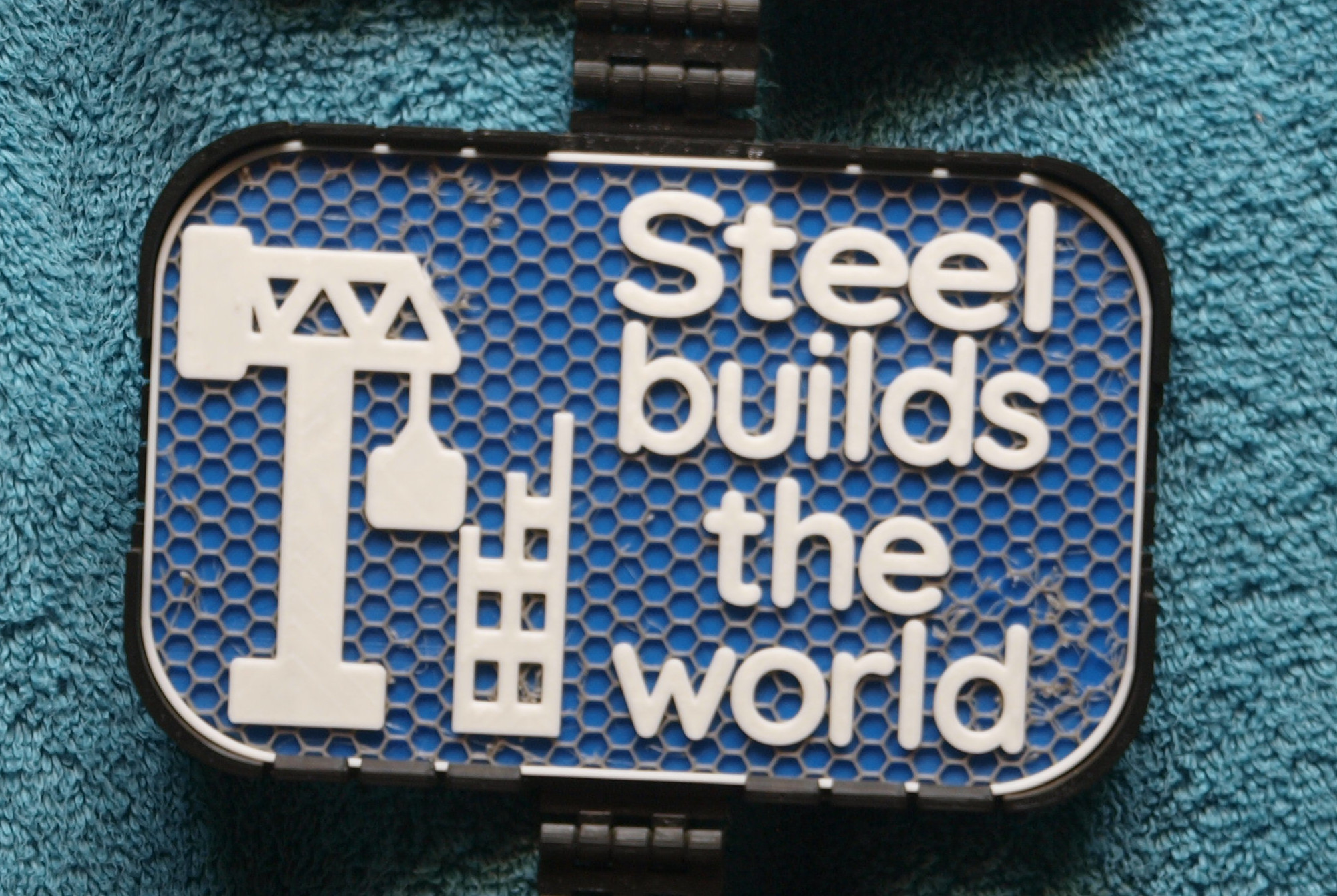 Steel builds the world sign