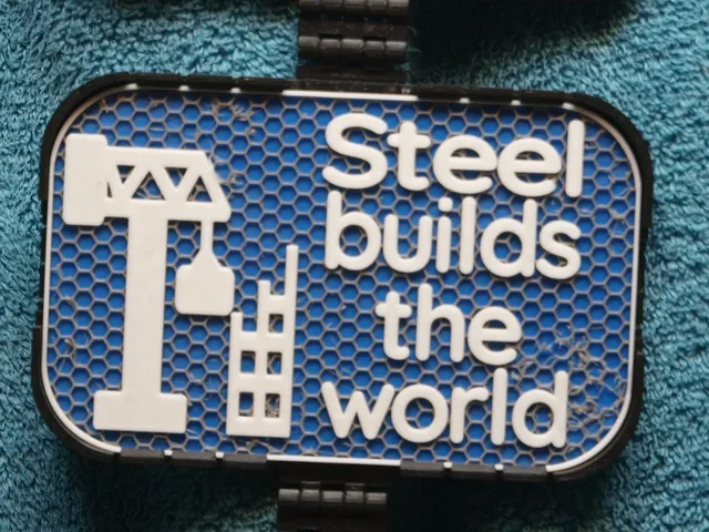 Steel builds the world sign