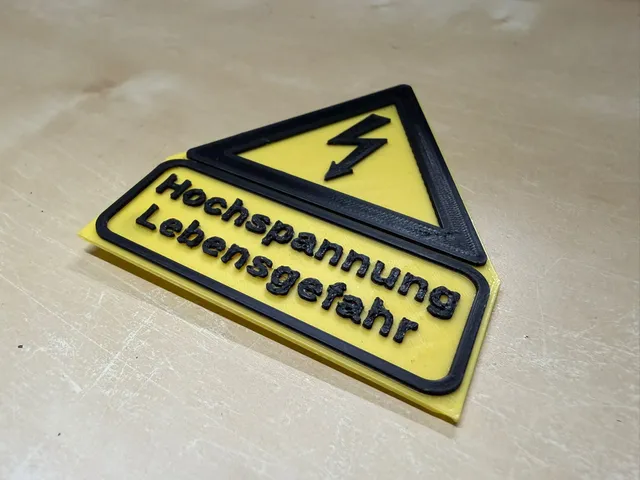 "Hochspannung Lebensgefahr" Schild (high voltage warning sign)