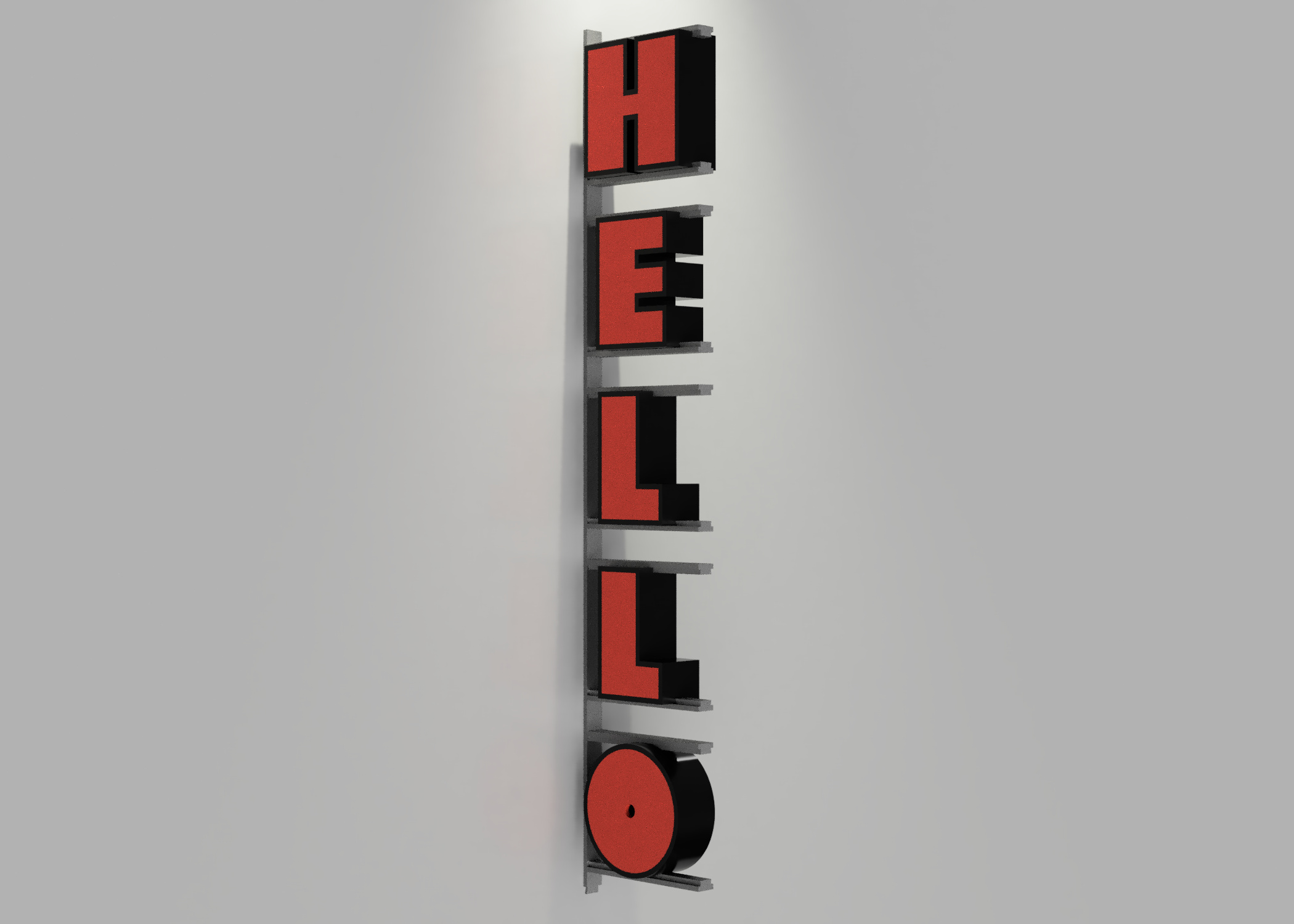 Modular 3D Printable Industrial Vertical Sign