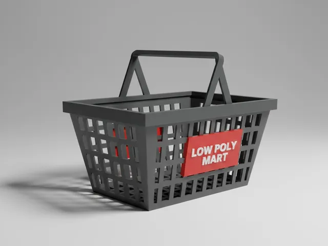 Low Poly Shopping Basket