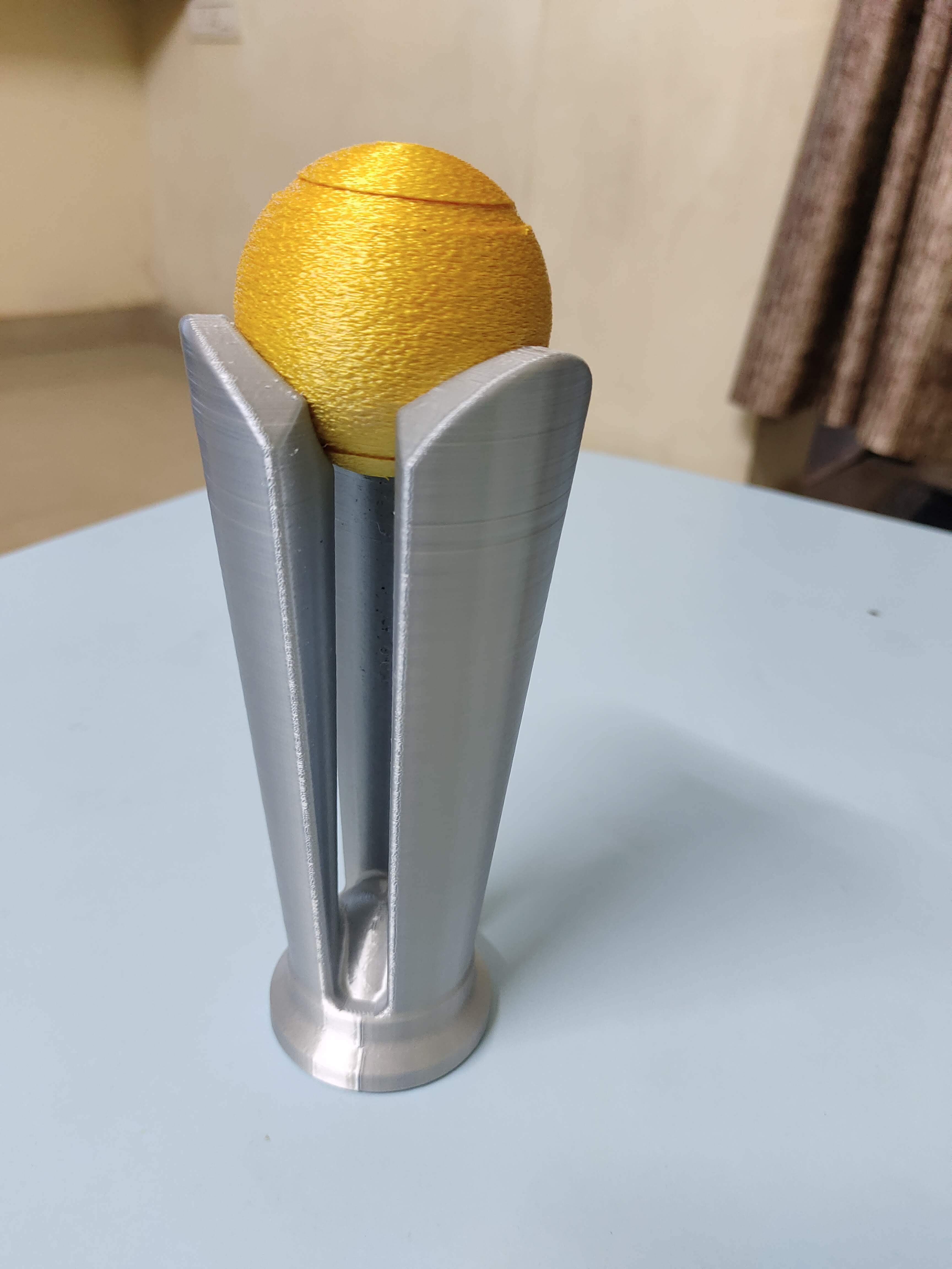 Turf Cup Trophy + Tennis Ball Top | No Supports Main Body — thumbnail 3